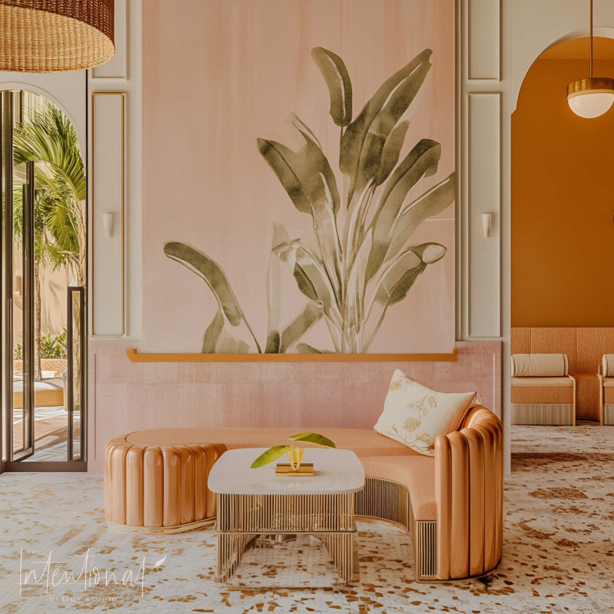 Coastal minimalism with layers of natural textures, warm neutrals, and earthy blush tones with clean lines and grounded calm. coastal interior design inspiration