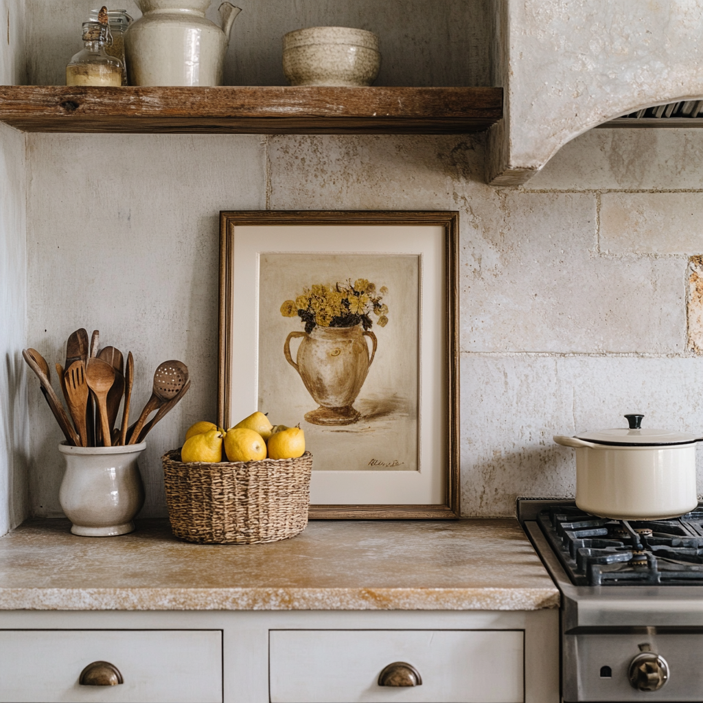 European Inspired Moddboard to warm up a white or light kitchen 