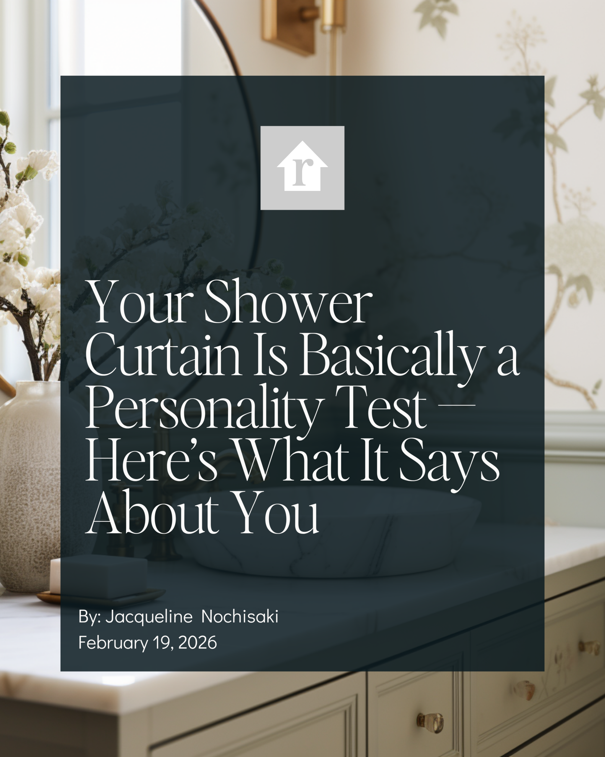 Realtor.com feature on shower curtain personality test with playful design insights from Catherine Shuman of The Intentional Design Studio