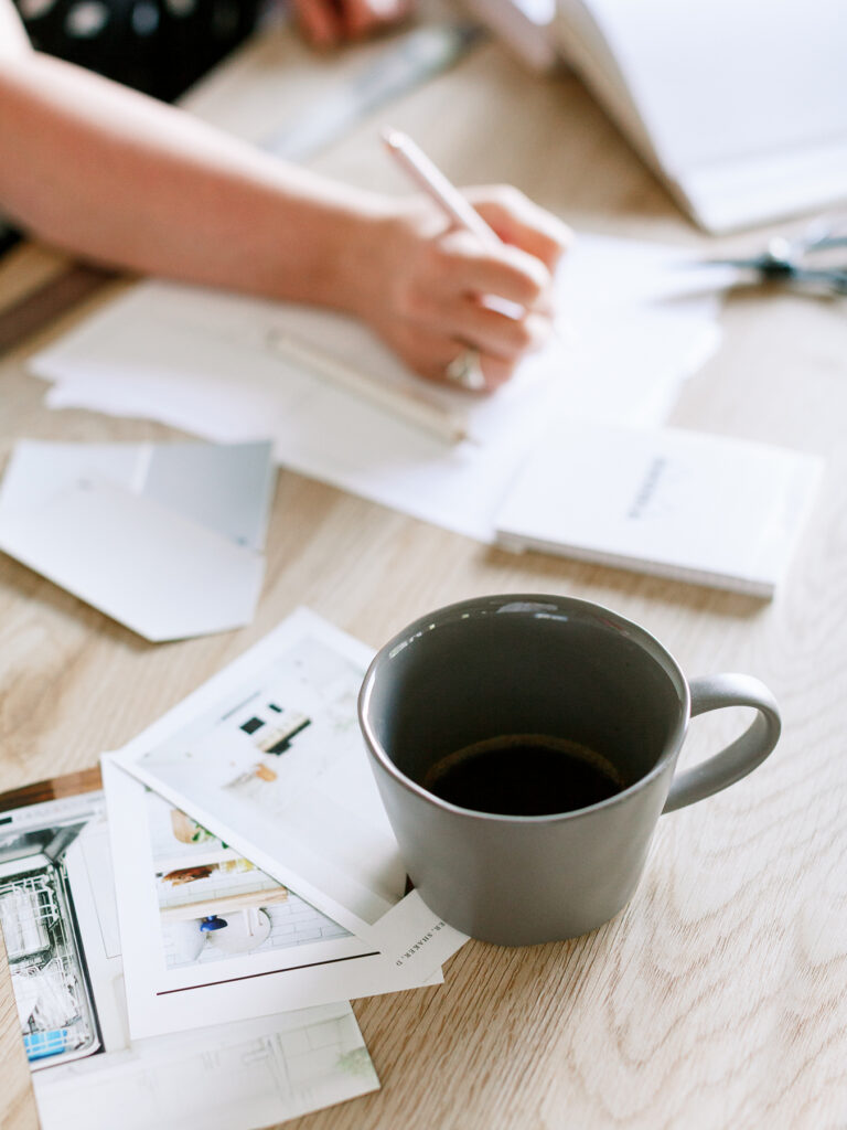 Interior designer meeting with client to discuss home design project